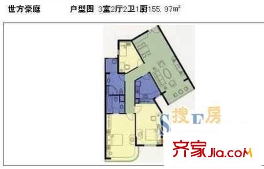世方豪庭 5室 户型图