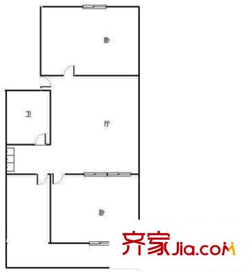 增光路43号院户型图户型图 2室1厅1卫1厨