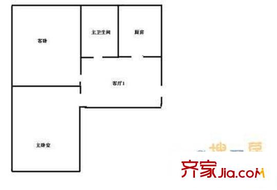 增光路43号院户型图户型图 2室1厅1卫1厨