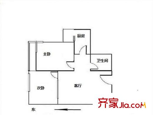 康家园小区 2室 户型图