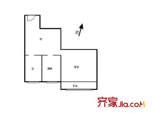 康家园小区 1室 户型图