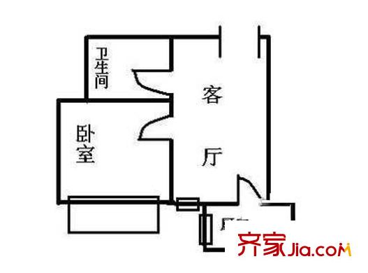 康家园户型图户型图 1室1厅1卫1厨