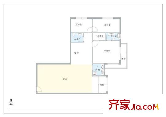 华澳中心 3室 户型图