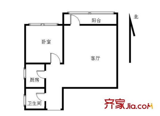 华澳中心 1室 户型图