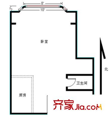 长桥园户型图户型图 1室1卫1厨
