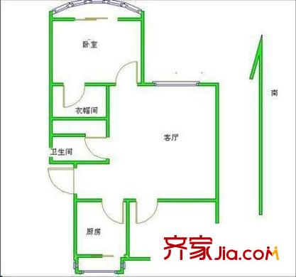 长桥园户型图户型图 2室1厅1卫1厨
