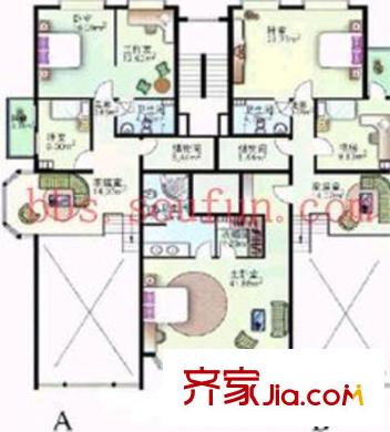 雪梨澳乡户型图户型上层图 5室3厅2卫1厨