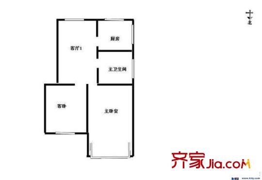 清河毛纺厂北小区 2室 户型图