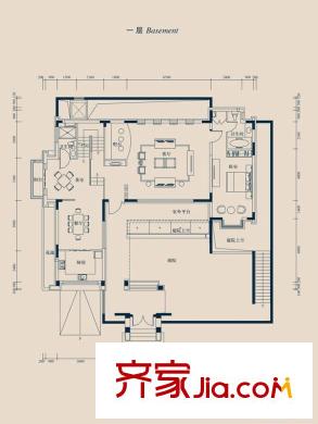 北京湾户型图s3一层 2室1厅2卫