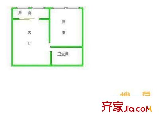 西宏苑 1室 户型图