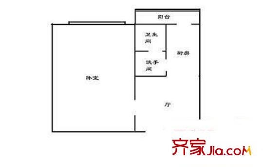 西宏苑 1室 户型图