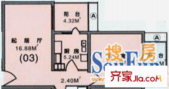 丽景馨居户型图户型图 1室1厅1卫1厨