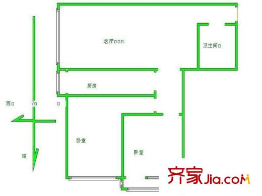 首座绿洲 2室 户型图