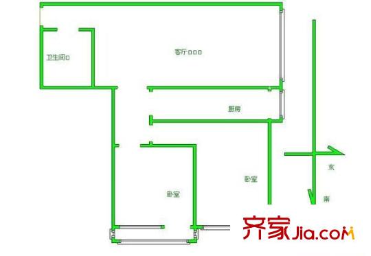 首座绿洲 2室 户型图