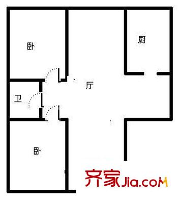 葛布店南里户型图户型图 2室1厅1卫1厨