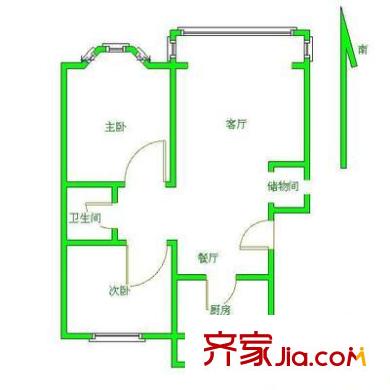 乔庄东区 2室 户型图
