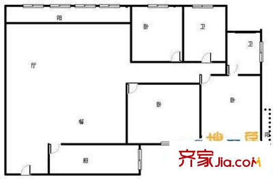 乔庄东区户型图户型图 3室2厅2卫1厨