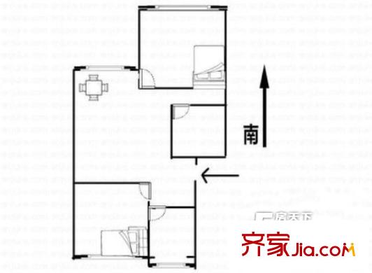 乔庄东区户型图户型图 2室2厅1卫1厨