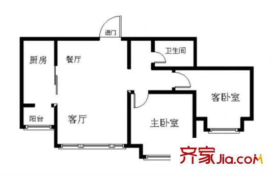 燕莎后 2室 户型图