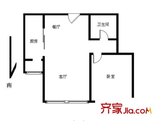 燕莎后 1室 户型图
