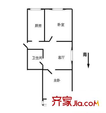 玉泉西街户型图户型图 2室1厅1卫1厨