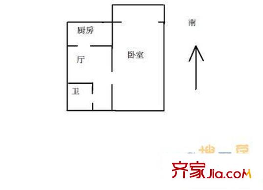 玉泉西街户型图户型图 1室1厅1卫1厨