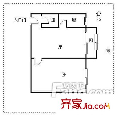 育慧西里户型图户型图 1室1厅1卫1厨