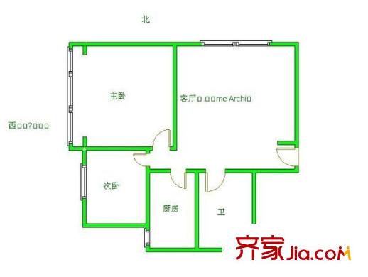 富卓苑2室 户型图