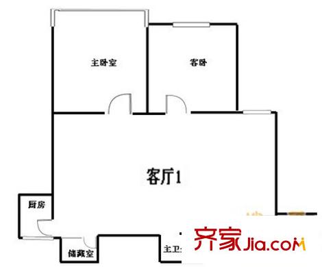 洋桥北里户型图户型图 2室1厅1卫1厨