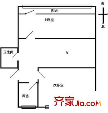 十里堡北里户型图户型图 2室1厅1卫1厨