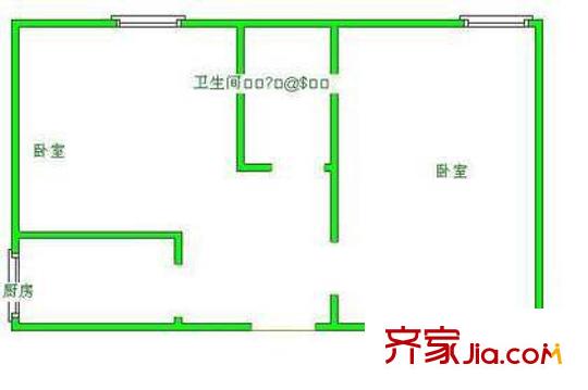 新村二里户型图户型图 2室1厅1卫1厨
