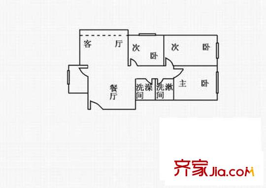 育芳园户型图3室户型图 3室2厅2卫1厨