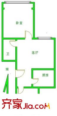 新村二里户型图户型图 2室1厅1卫1厨
