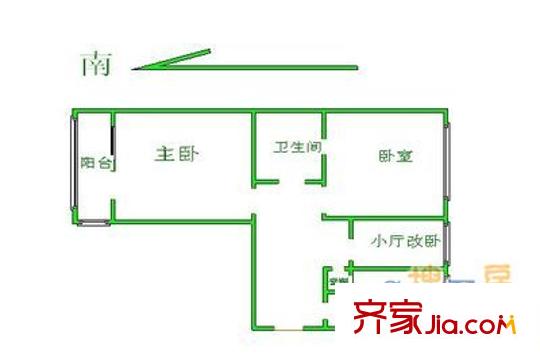 农丰里户型图户型图 2室1厅1卫1厨