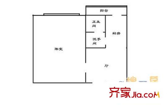 核桃园北里户型图户型图 1室1厅1卫1厨