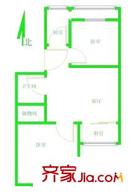 太平路34号院户型图户型图 2室1厅1卫1厨