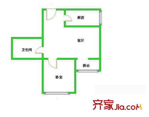 复兴路36号院户型图户型图 2室1厅1卫1厨