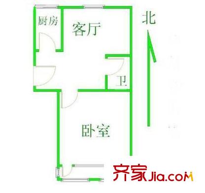 左家庄东里户型图户型图 2室1厅1卫1厨