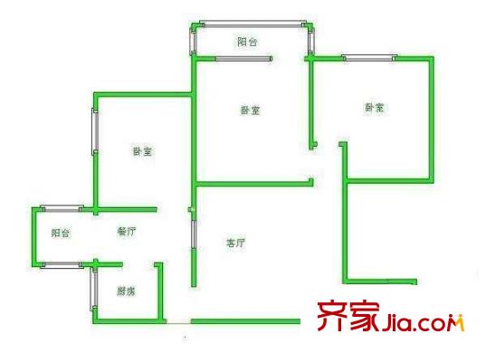左家庄东里户型图户型图 3室1厅1卫1厨