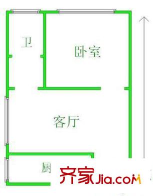 石佛营东里128号院 1室 户型图