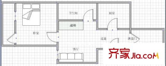 学士居户型图户型图 1室1厅1卫1厨