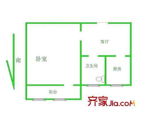 新华社社区 1室 户型图