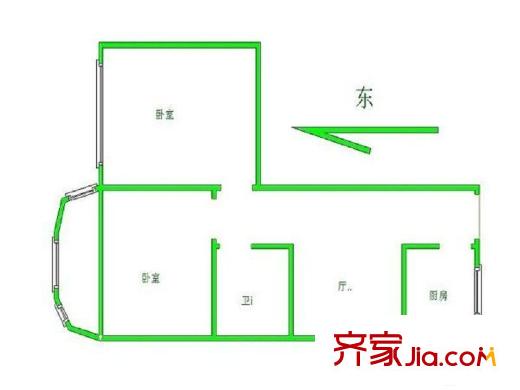 新华社社区 2室 户型图