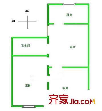 圆明园花园别墅户型图户型图 2室1厅1卫1厨