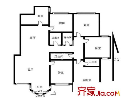 恋日嘉园一期 5室 户型图