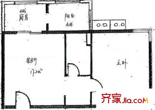 恋日嘉园一期户型图户型图 1室1厅1卫1厨