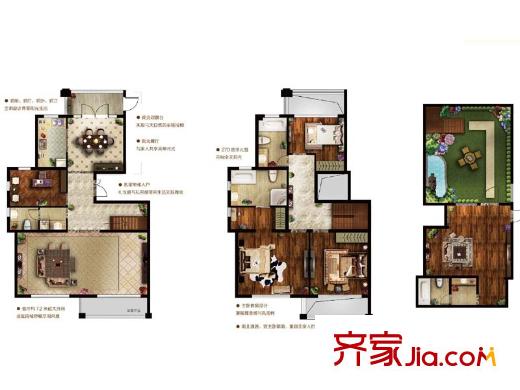旭辉御锦怡庭A2中叠户型 4室3厅4卫1厨