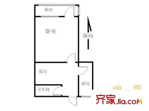 交大东路19号院户型图户型图 1室1厅1卫1厨