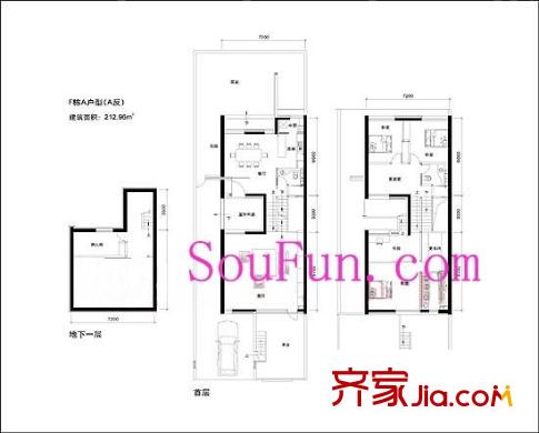 WeHouse户型图F户型 3室2厅2卫1厨