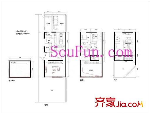 WeHouse户型图I户型 3室3厅3卫1厨